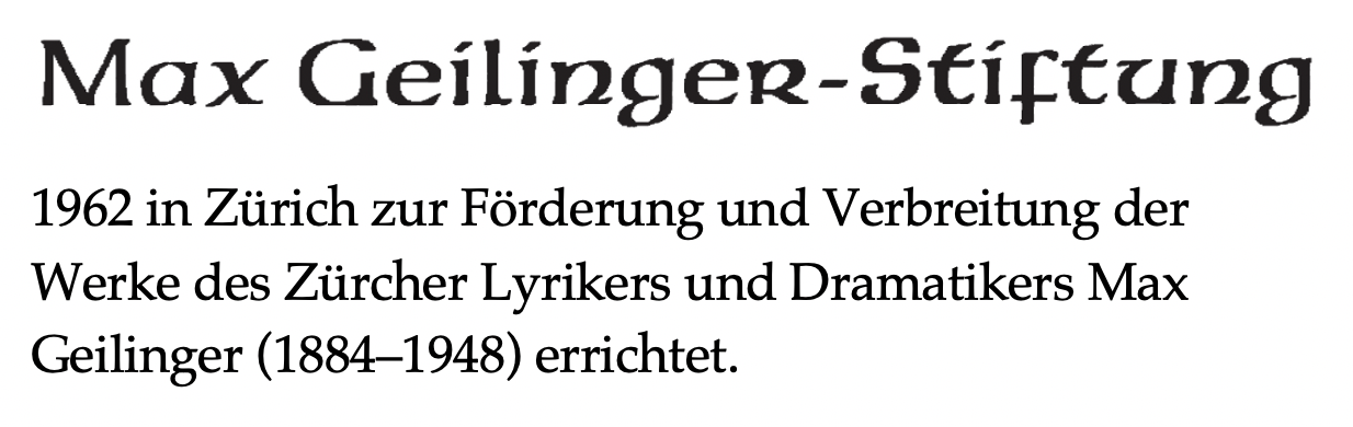 Max Geilinger Stiftung