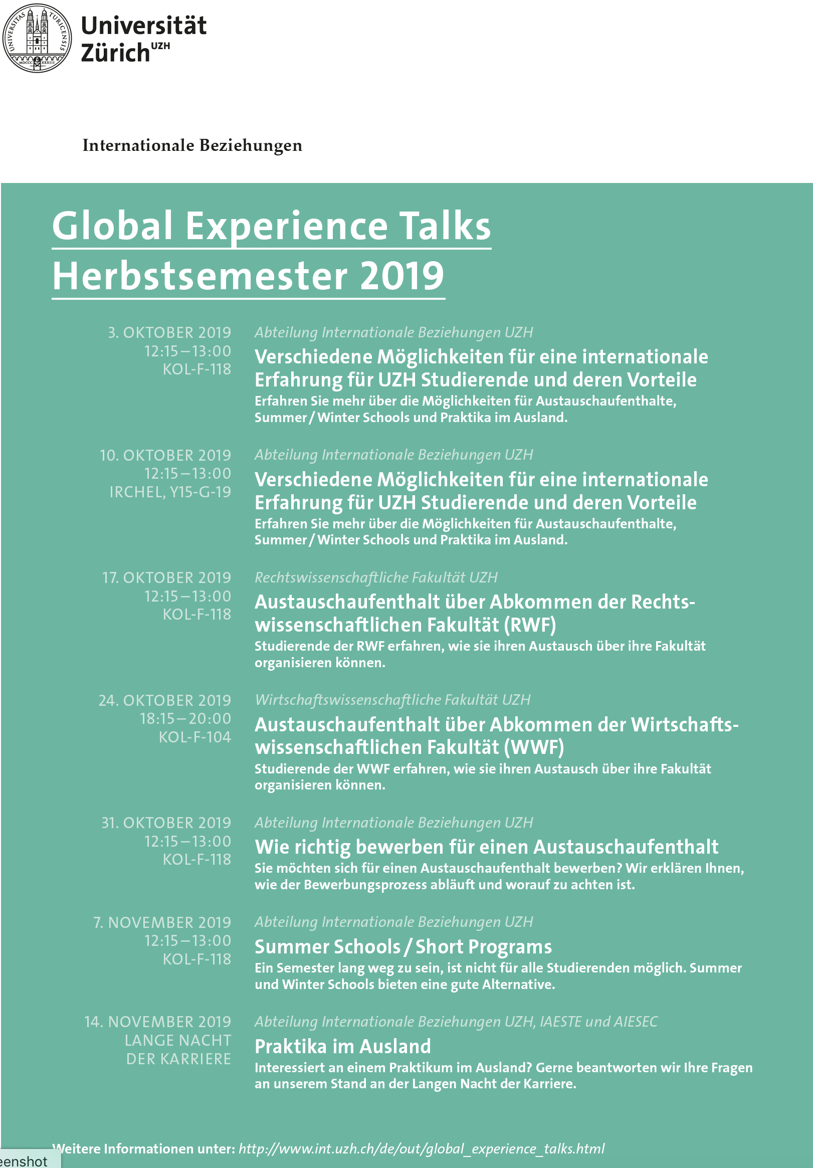 Global Experience Talks HS 2019