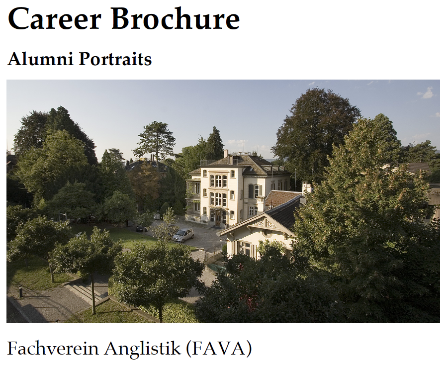 Career Brochure: Alumni Portraits