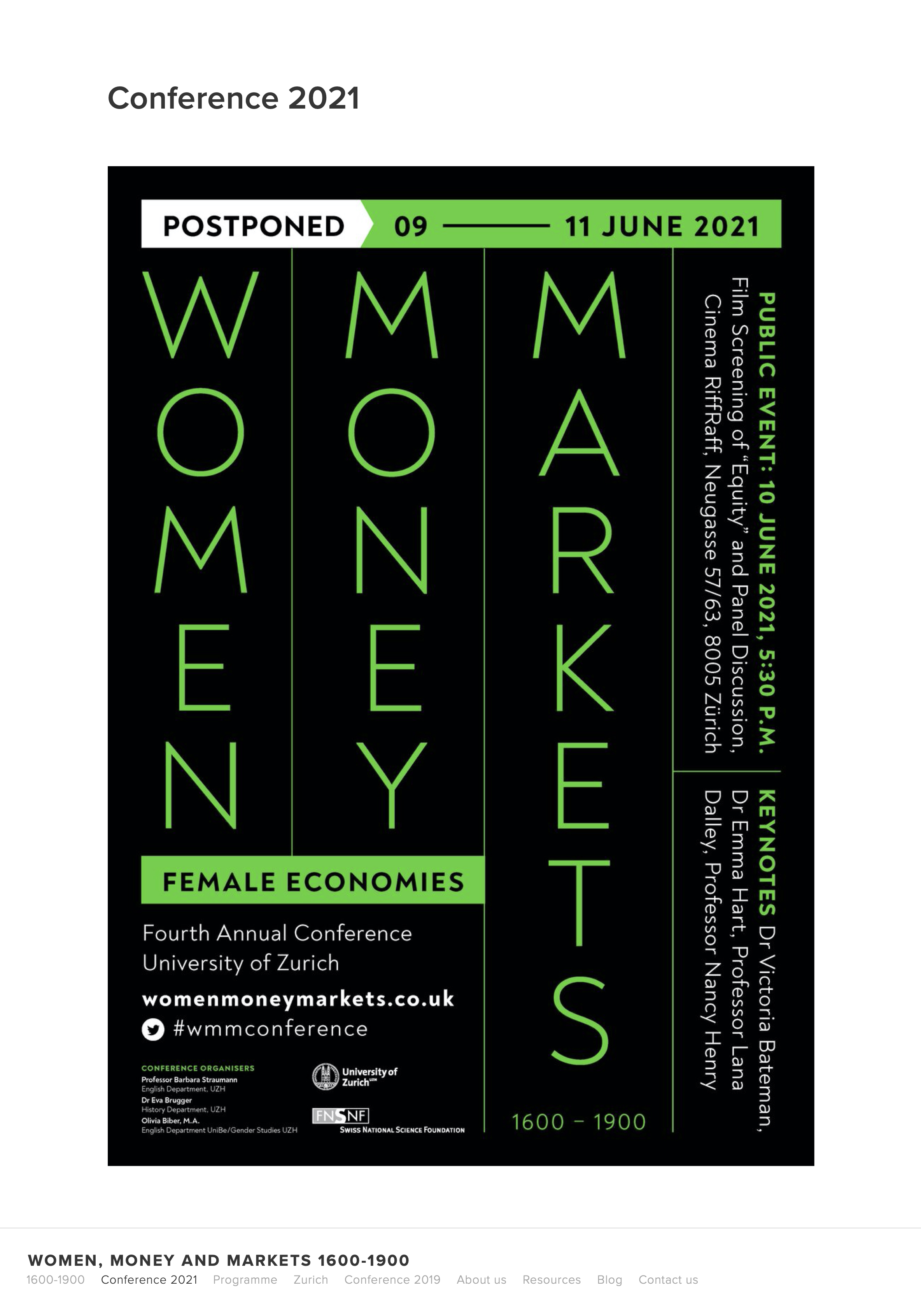 Women, Money and Markets (1600-1900)