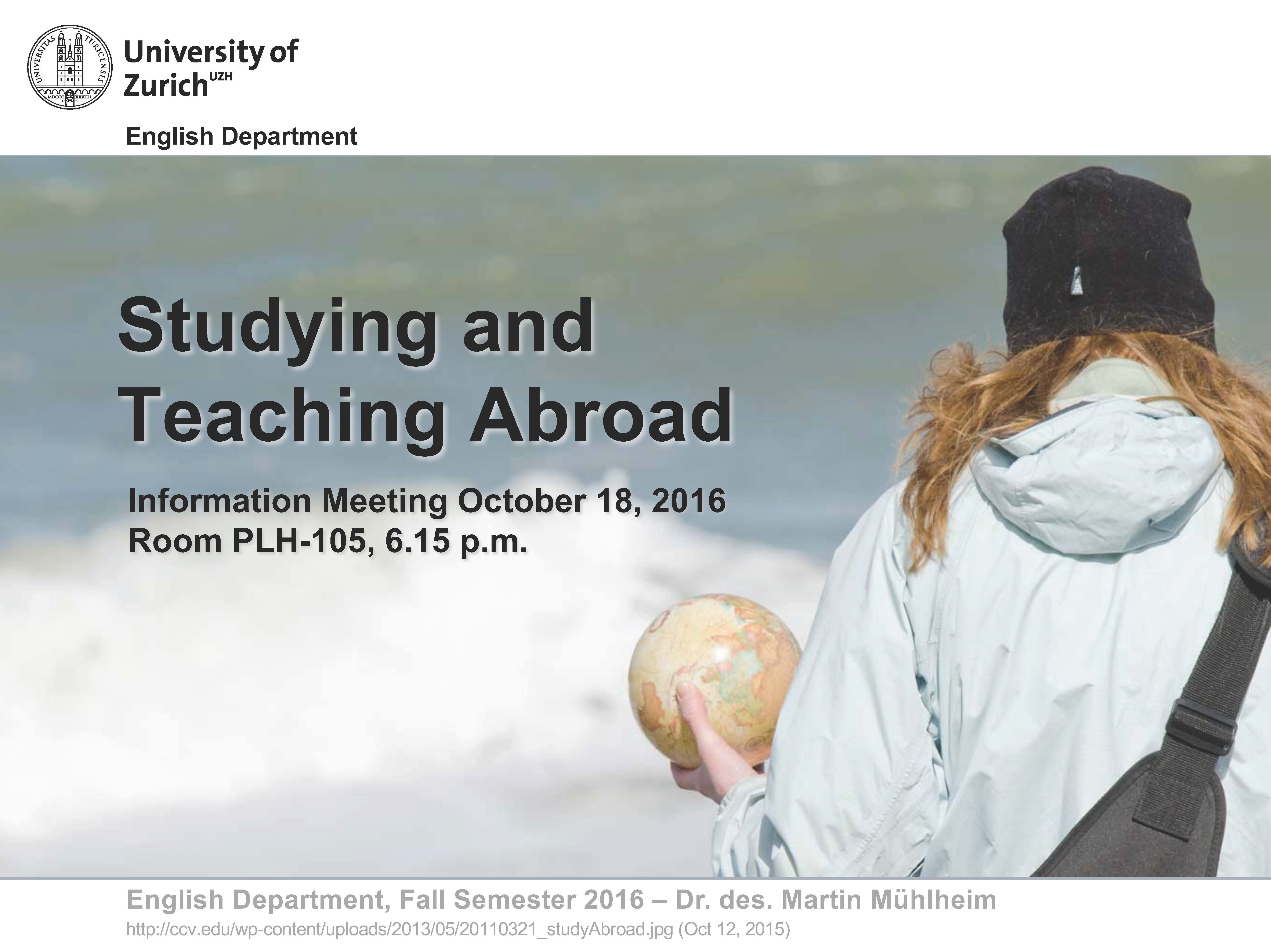 Studying and Teaching Abroad Information Meeting 2016