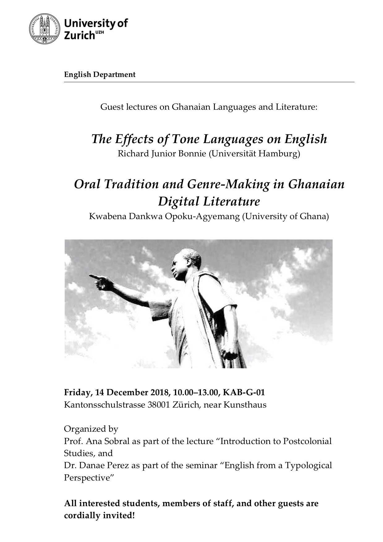 Guest lectures on Ghanaian Languages and Literature