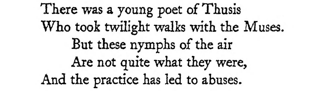 Anonymous, “There Was a Young Poet of Thusis"