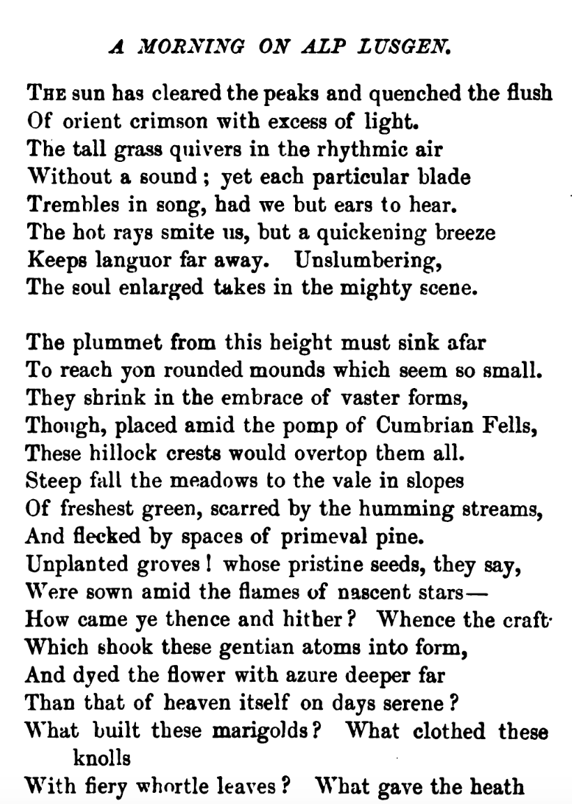 John Tyndall, "A Morning on Alp Lusgen"