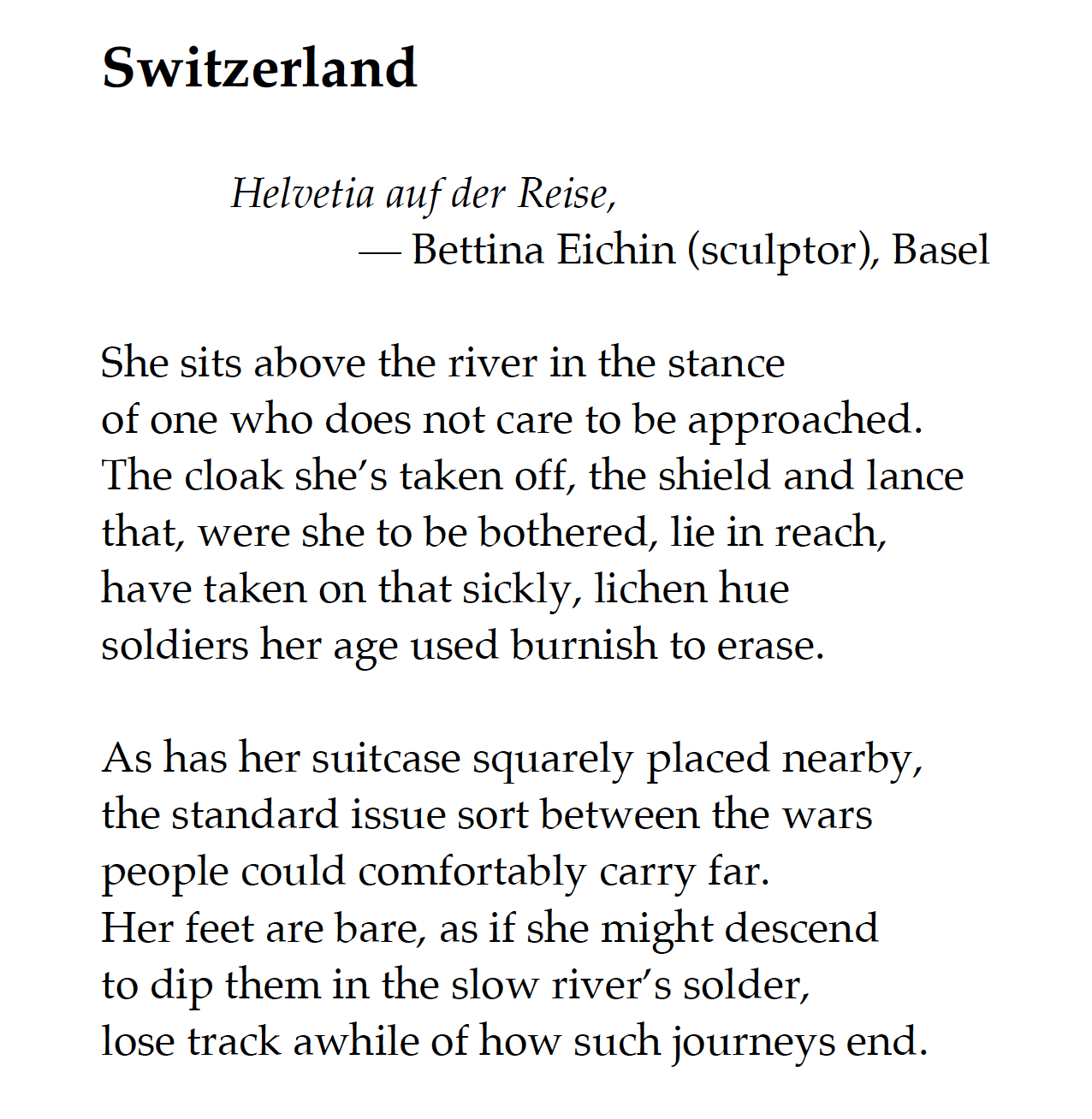 Aidan Rooney, "Switzerland"